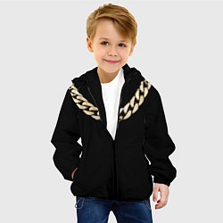 Куртка с капюшоном детская Золотая цепь, цвет: 3D-черный — фото 2