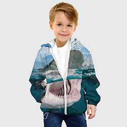 Куртка с капюшоном детская Хищная акула, цвет: 3D-белый — фото 2