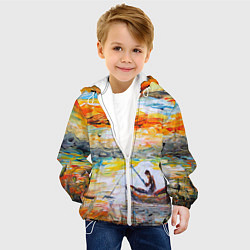 Куртка с капюшоном детская Рыбак на лодке, цвет: 3D-белый — фото 2