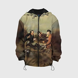 Куртка с капюшоном детская Русские охотники, цвет: 3D-черный