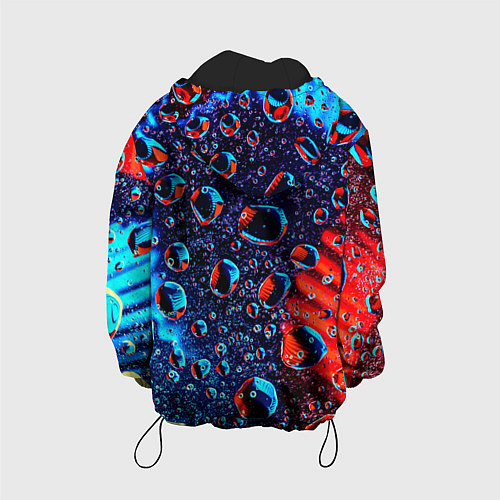 Детская куртка Капли на стекле / 3D-Черный – фото 2