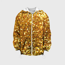 Куртка с капюшоном детская Золотое мерцание, цвет: 3D-белый
