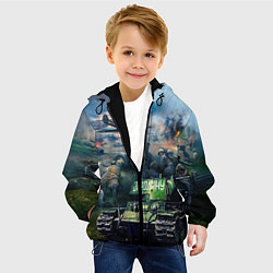 Куртка с капюшоном детская За родину, цвет: 3D-черный — фото 2