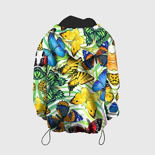 Детская куртка Тропические бабочки / 3D-Черный – фото 2