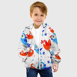 Куртка с капюшоном детская Птички, цвет: 3D-белый — фото 2