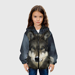 Куртка с капюшоном детская Зимний волк, цвет: 3D-черный — фото 2