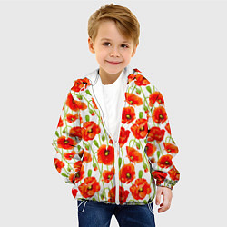 Куртка с капюшоном детская Маки, цвет: 3D-белый — фото 2