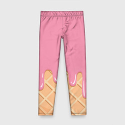 Леггинсы для девочки Розовое мороженное, цвет: 3D-принт