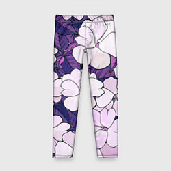 Леггинсы для девочки Фиолетовые цветы, цвет: 3D-принт