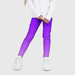 Леггинсы для девочки Фиолетовый космос, цвет: 3D-принт — фото 2