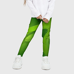 Леггинсы для девочки 3d Green abstract, цвет: 3D-принт — фото 2