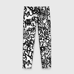 Детские легинсы Graffiti black on white