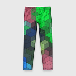 Леггинсы для девочки Разноцветный геометрический уз, цвет: 3D-принт