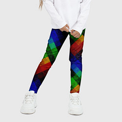 Леггинсы для девочки Разноцветный мраморный узор, цвет: 3D-принт — фото 2
