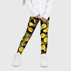 Леггинсы для девочки Ананасы, цвет: 3D-принт — фото 2