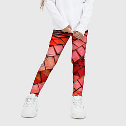 Леггинсы для девочки Красная спартаковская чешуя, цвет: 3D-принт — фото 2