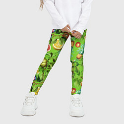 Леггинсы для девочки Сочные фрукты паттерн, цвет: 3D-принт — фото 2
