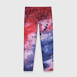 Леггинсы для девочки Брызги, кляксы и разводы Акварельные краски Абстра, цвет: 3D-принт