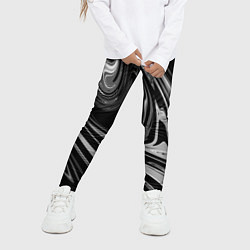 Леггинсы для девочки Черно-белый мрамор, цвет: 3D-принт — фото 2