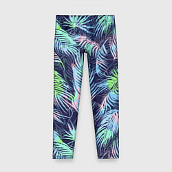 Леггинсы для девочки Разноцветные Листья Пальм, цвет: 3D-принт