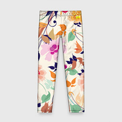 Леггинсы для девочки Summer floral pattern, цвет: 3D-принт