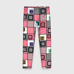 Леггинсы для девочки Розовый геометрический узор Geometric shapes, цвет: 3D-принт