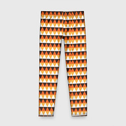 Леггинсы для девочки Треугольники на оранжевом фоне, цвет: 3D-принт