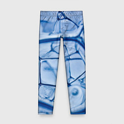 Леггинсы для девочки Абстрактная синяя ледяная броня, цвет: 3D-принт