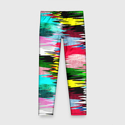 Леггинсы для девочки Абстрактный многоцветный неоновый узор, цвет: 3D-принт