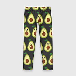 Леггинсы для девочки Авокадо Паттерн - Черная версия, цвет: 3D-принт