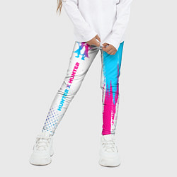 Леггинсы для девочки Hunter x Hunter neon gradient style: по-вертикали, цвет: 3D-принт — фото 2