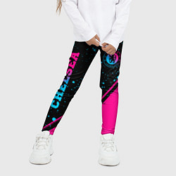 Леггинсы для девочки Chelsea - neon gradient: надпись, символ, цвет: 3D-принт — фото 2