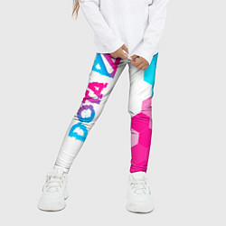 Леггинсы для девочки Dota neon gradient style: по-вертикали, цвет: 3D-принт — фото 2