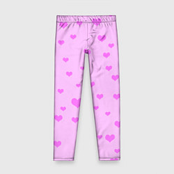 Леггинсы для девочки Сердечки розовые абстракция, цвет: 3D-принт