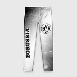 Леггинсы для девочки Borussia sport на светлом фоне: надпись, символ, цвет: 3D-принт