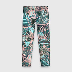 Леггинсы для девочки Тропический узор, цвет: 3D-принт