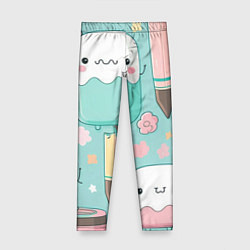 Леггинсы для девочки Милые предметы с лицами, цвет: 3D-принт