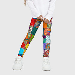 Леггинсы для девочки Разноцветные лоскуты, цвет: 3D-принт — фото 2