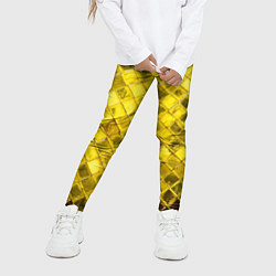 Леггинсы для девочки Золотые ромбы, цвет: 3D-принт — фото 2
