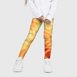 Леггинсы для девочки Абстрактные оранжево-жёлтые солнечные волны, цвет: 3D-принт — фото 2