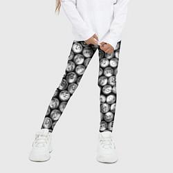 Леггинсы для девочки Жестяные банки - вид сверху - паттерн, цвет: 3D-принт — фото 2
