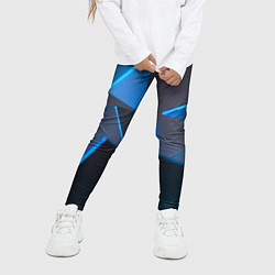 Леггинсы для девочки Неоновые грани абстракции, цвет: 3D-принт — фото 2