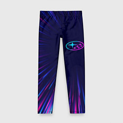 Леггинсы для девочки Subaru neon speed lines, цвет: 3D-принт
