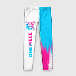 Леггинсы для девочки One Piece neon gradient style: по-вертикали, цвет: 3D-принт