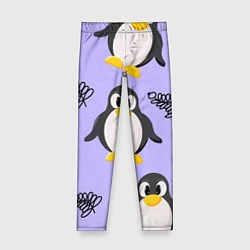Леггинсы для девочки Пингвин и веточка, цвет: 3D-принт