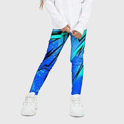 Леггинсы для девочки Sport uniform - синие брызки, цвет: 3D-принт — фото 2