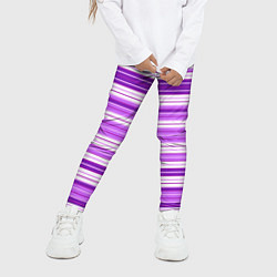Леггинсы для девочки Фиолетовые полосы, цвет: 3D-принт — фото 2