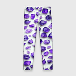 Леггинсы для девочки Россыпь аметистов, цвет: 3D-принт