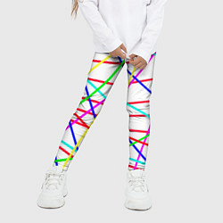 Леггинсы для девочки Яркие цветные линии, цвет: 3D-принт — фото 2