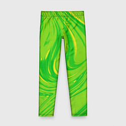 Леггинсы для девочки Насыщенный зеленый абстракция, цвет: 3D-принт